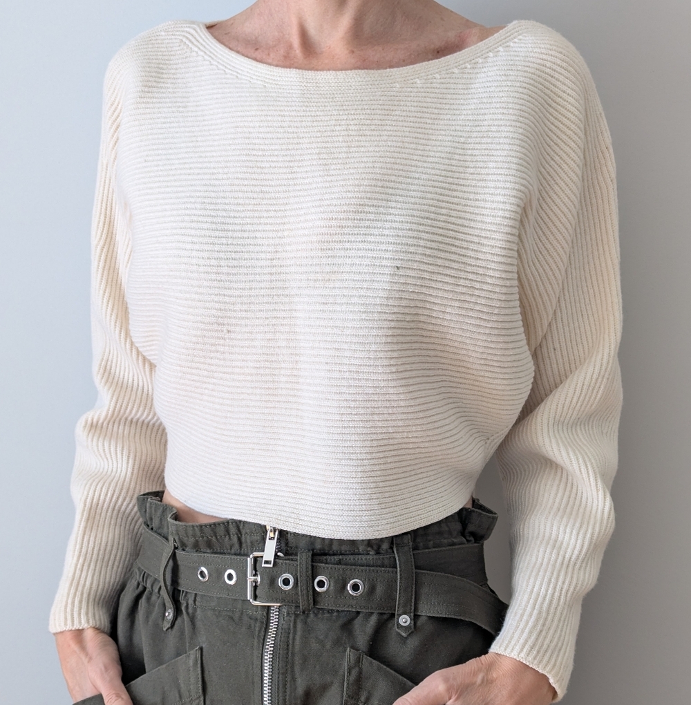 Aritzia Cream Ribbed Women's Sweater
